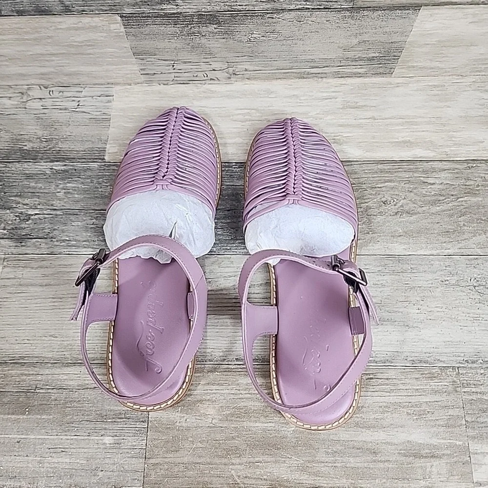 Free‎ People Womens Frankie Flats Size 7 Purple Leather Fisher NEW NWOB